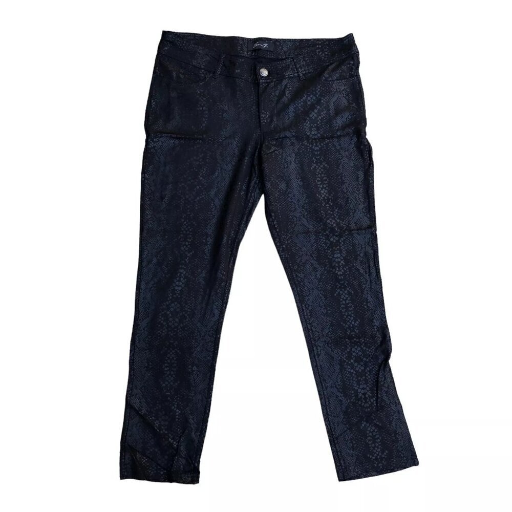 SEVEN 7 Snakeskin Print Jeans Women's 14 Pants Black Rayon Nylon Mid Rise​​​